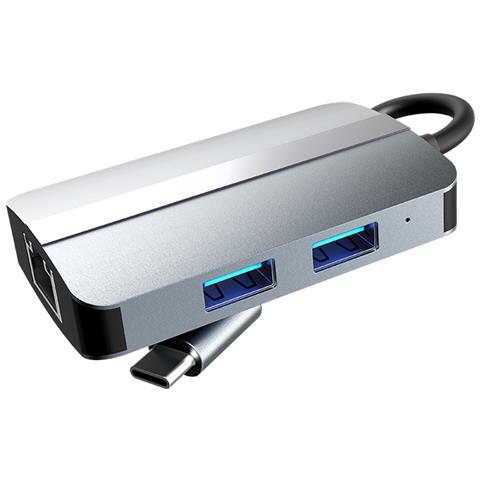 Hub Usb-c 5-in-1 Con Ethernet, Lettore Di Schede Sd/tf - Foto 4