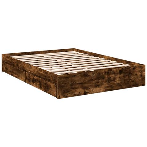 Giroletto Con Cassetti Rovere Fumo 135x190 Cm Legno Multistrato - Foto 3
