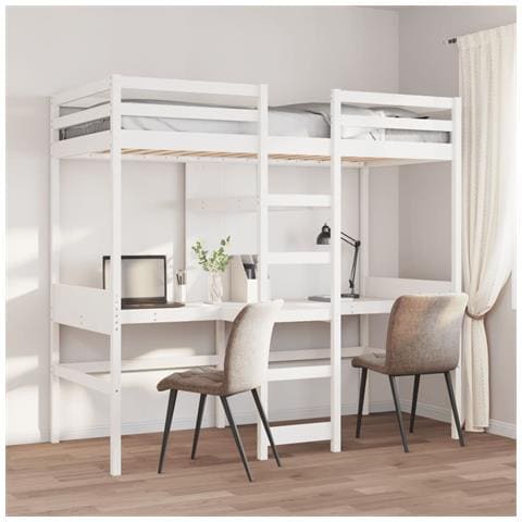 Giroletto Soppalco Senza Materasso Bianco 90x190cm Legno Pino - Foto 1