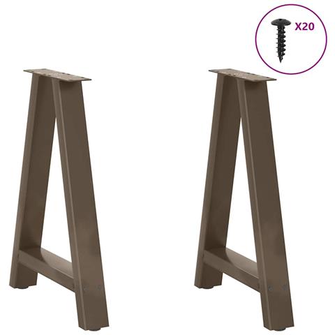 Gambe Tavolino Da Caffè A A 2 Pz 50x(72-73) Cm Acciaio - Foto 3