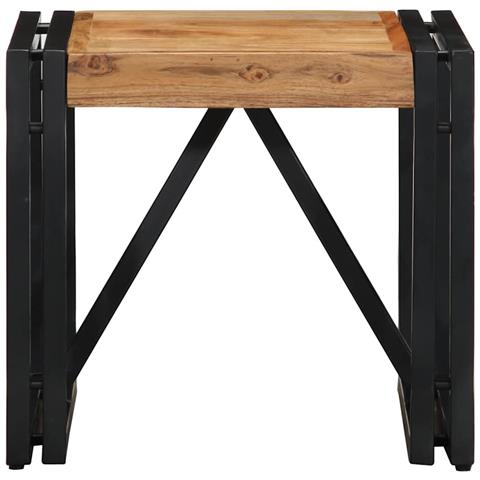 Tavolino Da Salotto 40x40x35 Cm In Legno Massello Di Acacia - Foto 2