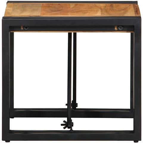 Tavolino Da Salotto 40x40x35 Cm In Legno Massello Di Acacia - Foto 3