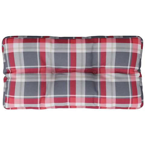 Cuscino Per Pallet A Quadri Rossi 70x40x12 Cm In Tessuto - Foto 1