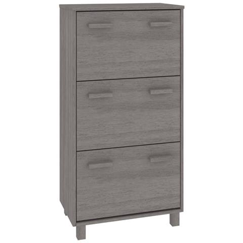 Lusso Casadino -  Scarpiera Hamar Grigio Chiaro 59,5x35x117 Cm In Legno Di Pino - Foto 1