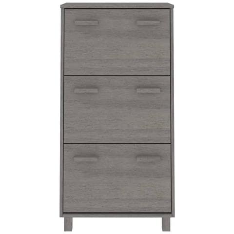 Lusso Casadino -  Scarpiera Hamar Grigio Chiaro 59,5x35x117 Cm In Legno Di Pino - Foto 2