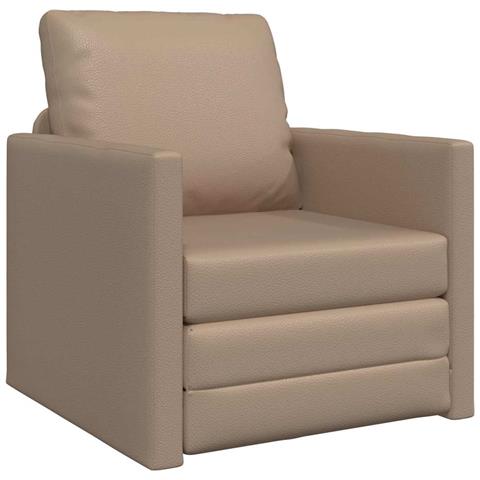 Divano letto vitaXL 2-in-1 Cappuccino 74x77x81 cm in pelle sintetica - Foto 1