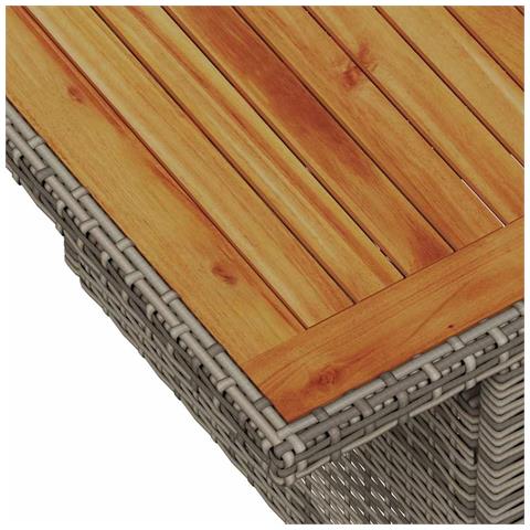 Set da Pranzo da Giardino da 9 Pezzi con Cuscini Grigio in Rattan Acacia - Foto 9