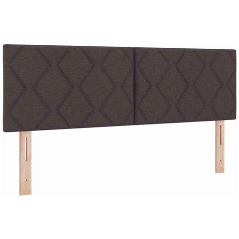 Testiera design a rombi marrone scuro 140 cm in tessuto - Foto 1