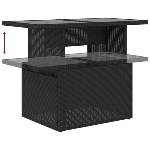 Set Divani da Giardino con Cuscini 8 pz Nero in Polyrattan - Foto 9