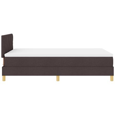 Letto con rete a doghe e materasso marrone scuro 120x200 cm in tessuto - Foto 9