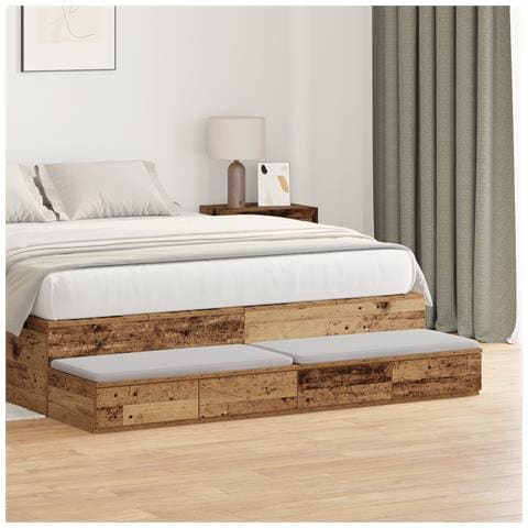 Cassetti per Letto  Grigio Sonoma 140x36,5x16,5 cm in Legno Ingegnerizzato - Foto 2