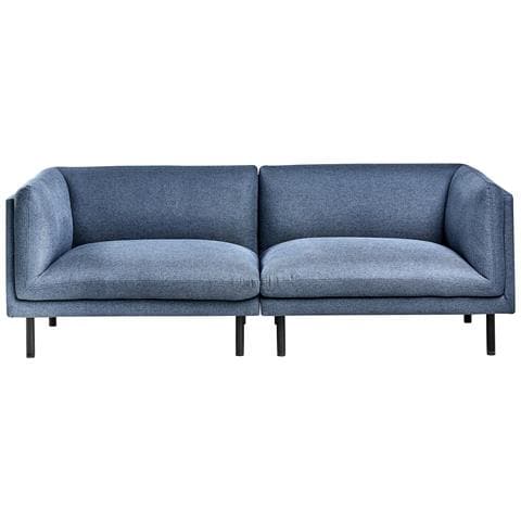 Divano 3 Posti Vorgod Tessuto Blu Scuro - Foto 2