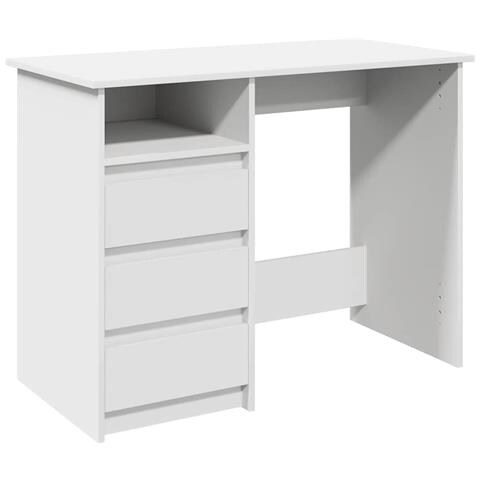 Scrivania Bianca 102x50x75 cm in Legno Multistrato - Foto 1