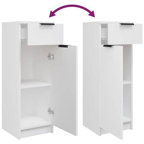 Set di Mobili da Bagno 4 pz Bianco in Legno Multistrato - Foto 9