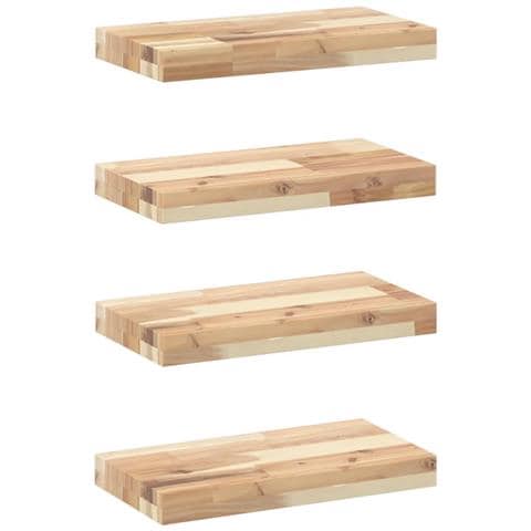 Mensole da Parete 4 pz 40x20x4 cm Legno Acacia Non Trattato - Foto 1