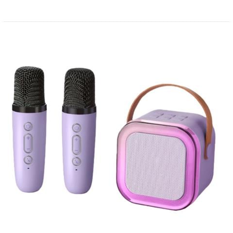 Altoparlante Karaoke Bluetooth Portatile (edizione Base) Con Due Microfoni E Altoparlante Purple - Foto 1