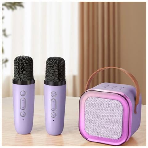Altoparlante Karaoke Bluetooth Portatile (edizione Base) Con Due Microfoni E Altoparlante Purple - Foto 2