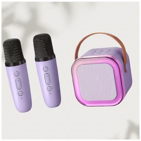 Altoparlante Karaoke Bluetooth Portatile (edizione Base) Con Due Microfoni E Altoparlante Purple - Foto 3