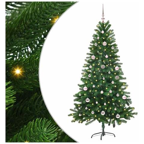 Albero di Natale con 150 LED con supporto Verde 150 cm PE - Foto 1