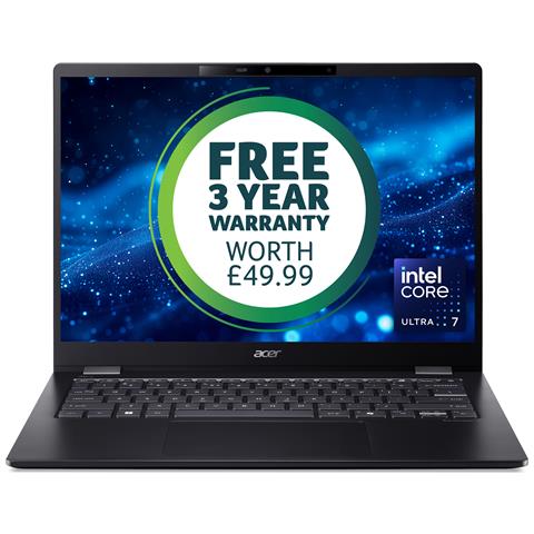 TravelMate P6 14 AI TM P6 U7-256V 16GB 512GB 14" W11P Intel Core Ultra 7 Computer portatile 35,6 cm (14") WQXGA+ LPDDR5x-SDRAM SSD Wi-Fi 7 (802.11be) Windows 11 Pro Nero - Foto 1