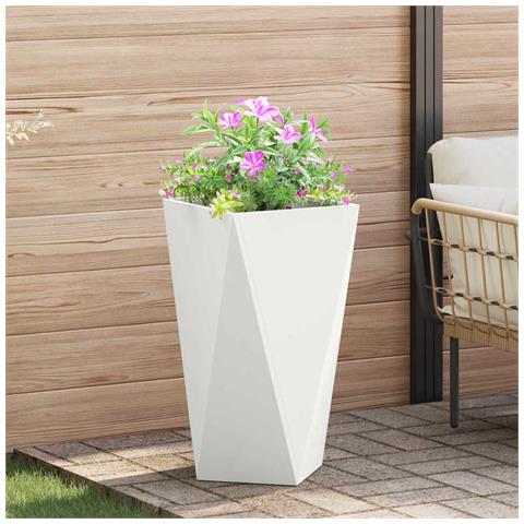 Fioriera Bianco 40 x 40 x 75 cm Acciaio - Foto 2