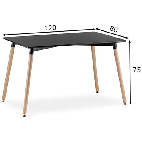Tavolo da pranzo Adria 80x120 cm, nero - Foto 1