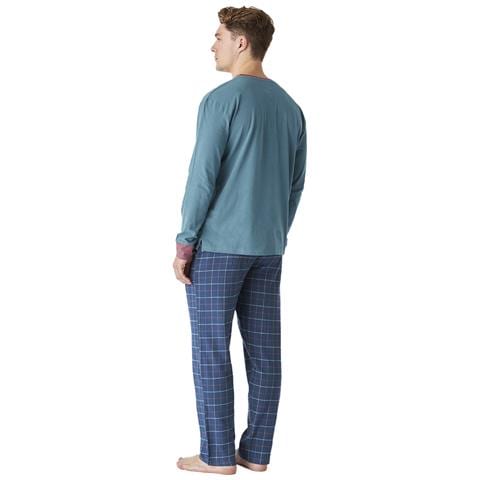 Pigiama Da Uomo In Cotone A Maniche Lunghe Jjb12 - Foto 3