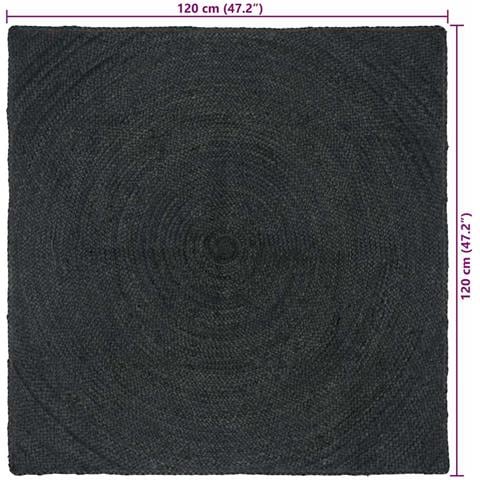 Tappeti per area Quadrato Grigio scuro 120 x 120 cm Juta - Foto 9