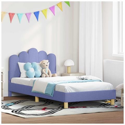 Struttura letto bambini con testata Blu jeans 90 x 190 cm - Foto 2