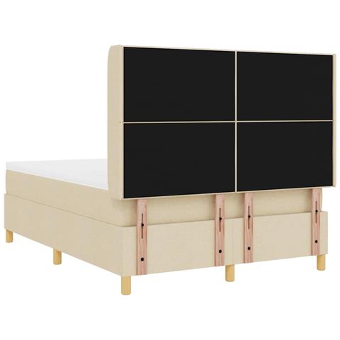 Letto a molle con materasso Crema 160 x 200 cm Tessuto - Foto 9