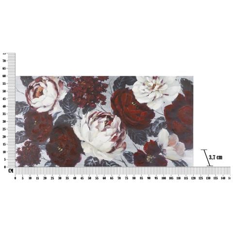Dipinto Su Tela White Red Flower Composizione Floreale Rosso Bordeaux E Bianco 120x60 Cm - Foto 6