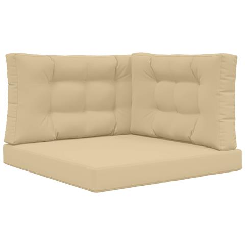 Cuscino per divano da esterno 3 pcs Beige Poliestere - Foto 1