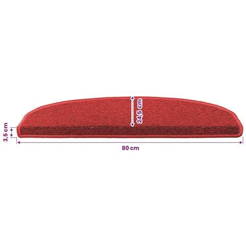 Tappetini per scale autoadesivi 15 pcs Rosso 80 x 24,5 x 3,5 cm - Foto 9