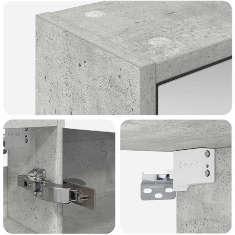 Mobiletto per specchio da bagno con lo scaffale Grigio cemento - Foto 9