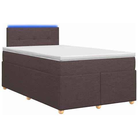 Letto box spring con materasso Marrone Scuro 120 x 190 cm - Foto 1