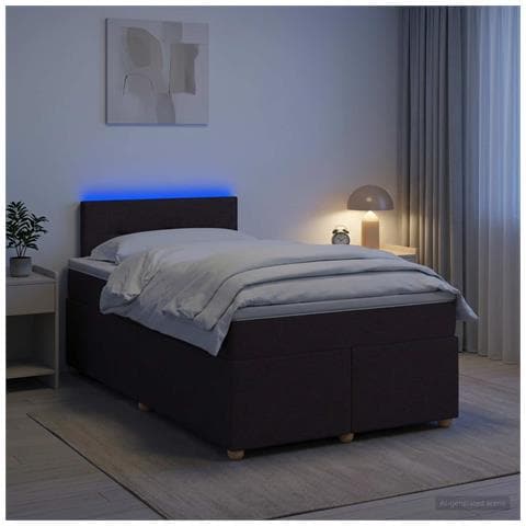 Letto box spring con materasso Marrone Scuro 120 x 190 cm - Foto 2