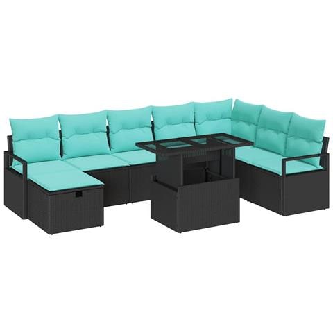 Set Divano da Giardino 9 pz polyrattan - Foto 1