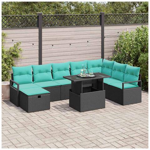 Set Divano da Giardino 9 pz polyrattan - Foto 10
