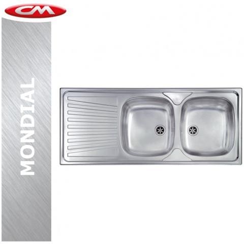 Lavello Acciaio Inox A Incasso, 2 Vasche, 116x50 Sinistro - Foto 1