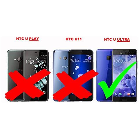 Custodia Compatibile Con Htc U Ultra In Rosso Mela - Coperchio Protettiva Con Chiusura Magnetica, Funzione Stand E Tasca Per Le Carte - Foto 2