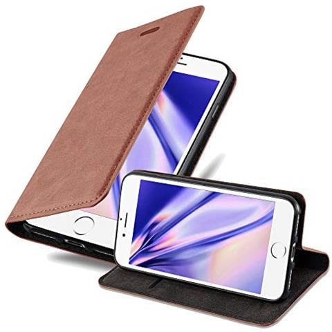 Custodia Compatibile Con Apple Iphone 6 Plus / Iphone 6s Plus In Marrone Cappuccino - Coperchio Protettiva Con Chiusura Magnetica, Funzione Stand E Tasca Per Le Carte - Foto 1
