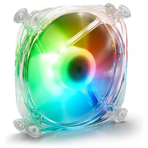 Ventola Raffreddamento Computer SHARK Disc con Velocità 1000 giri / min Illuminazione 9 LED RGB Colore Trasparente - Foto 1