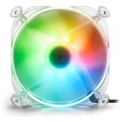 Ventola Raffreddamento Computer SHARK Disc con Velocità 1000 giri / min Illuminazione 9 LED RGB Colore Trasparente - Foto 2