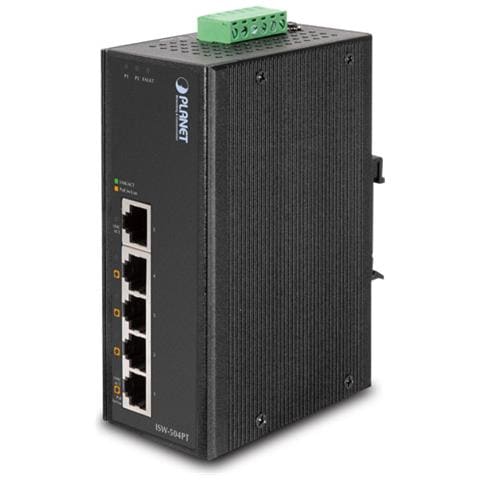 ISW-504PT, IEEE 802.3af, IEEE 802.3u, IEEE 802.3x, No gestito, L2, Fast Ethernet (10/100) , Nero, Cat5, Cat5e, Cat6 - Foto 1