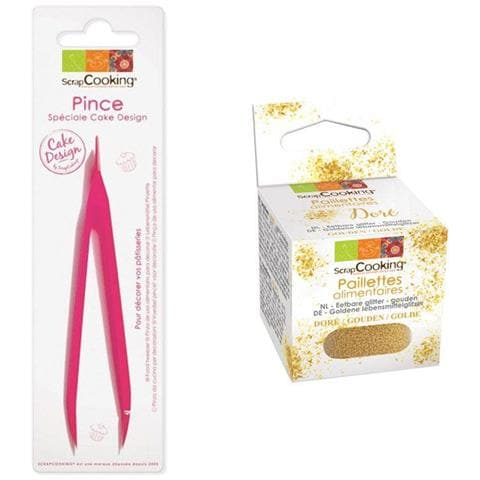 Pinza Da Cucina Per Decorazioni + Glitter Alimentare Oro - Foto 1