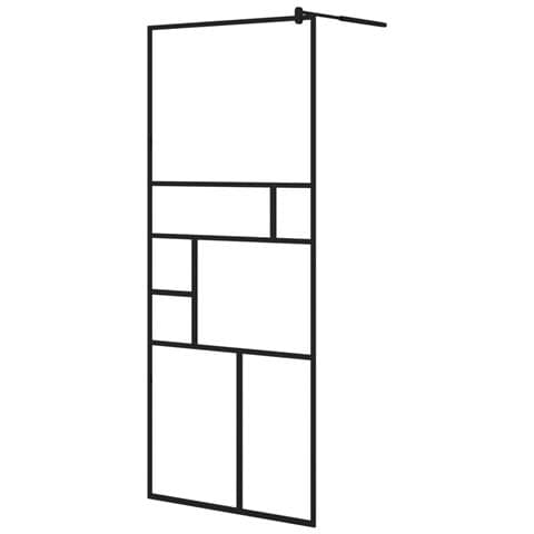 Parete Doccia Walk-in In Vetro Trasparente Esg Nera 80x195 Cm - Foto 1
