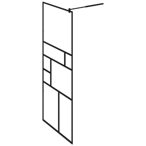 Parete Doccia Walk-in In Vetro Trasparente Esg Nera 80x195 Cm - Foto 2