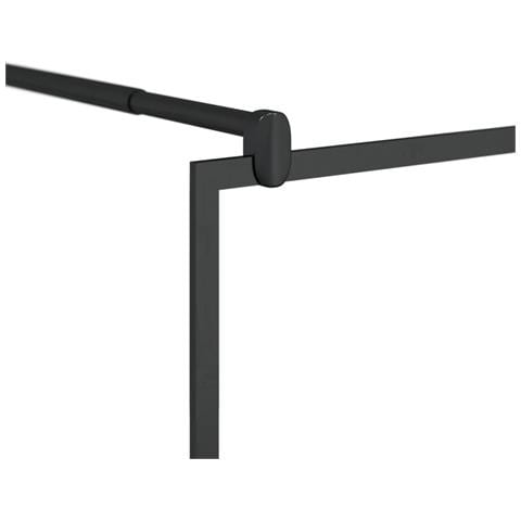 Parete Doccia Walk-in In Vetro Trasparente Esg Nera 80x195 Cm - Foto 5