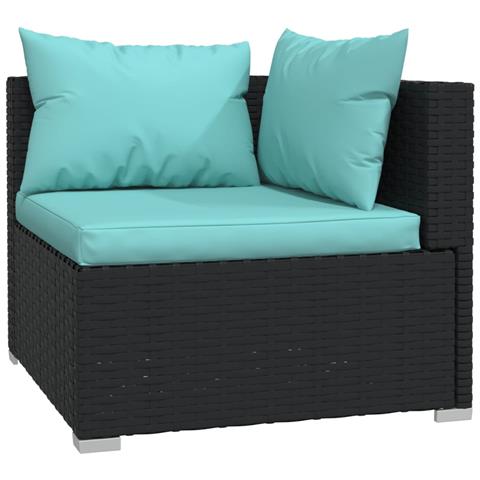 Set Divani Da Giardino 5 Pz Con Cuscini In Polyrattan Nero - Foto 10