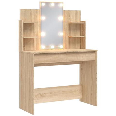 Toeletta Con Luci Led Rovere Sonoma 96x40x142 Cm - Foto 1